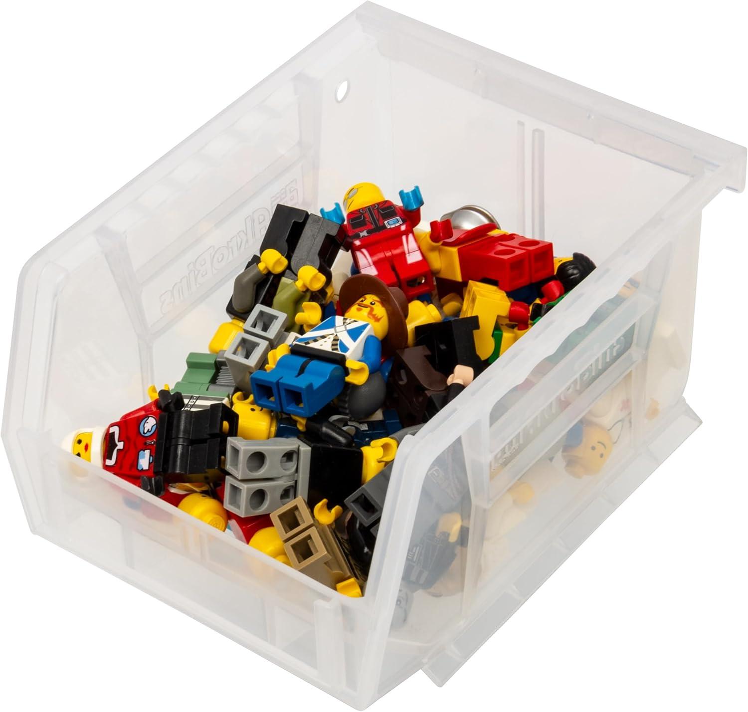 image:imageAkroMils 30210 AkroBins Plastic Storage Bins SpaceSaving Stackable Bins for Garage Pantry Craft Organization 5 x 4 x 3 Clear 6PackClear