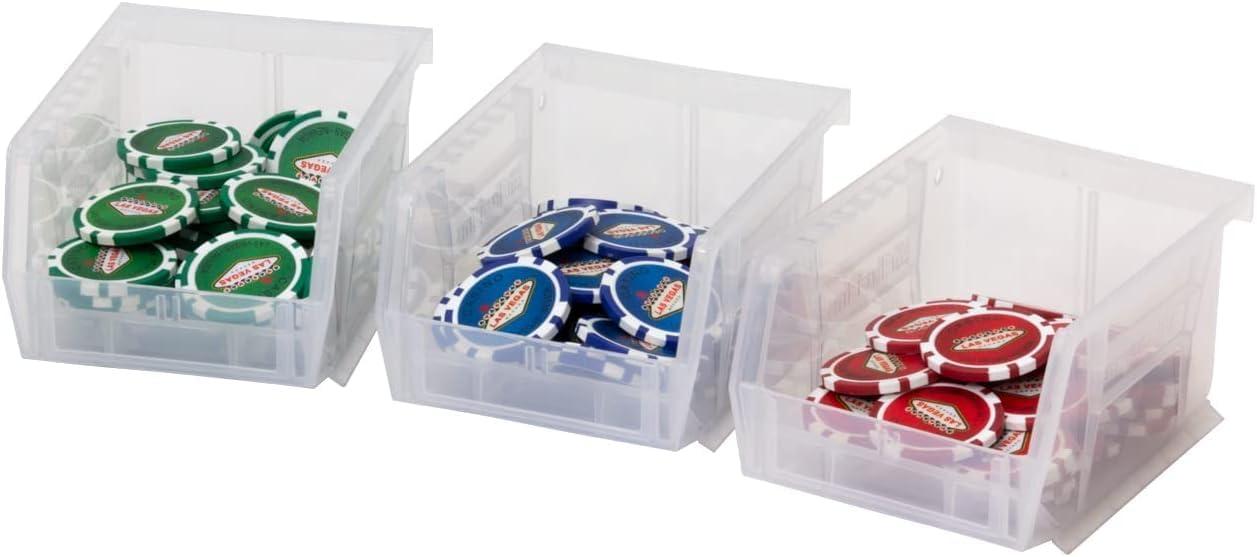 image:imageAkroMils 30210 AkroBins Plastic Storage Bins SpaceSaving Stackable Bins for Garage Pantry Craft Organization 5 x 4 x 3 Clear 6PackClear