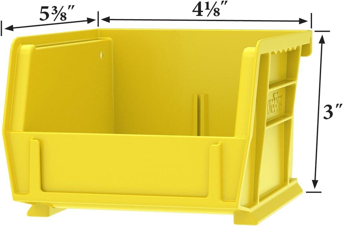 image:imageAkroMils 30210 AkroBins Plastic Storage Bins SpaceSaving Stackable Bins for Garage Pantry Craft Organization 5 x 4 x 3 Clear 6PackRed