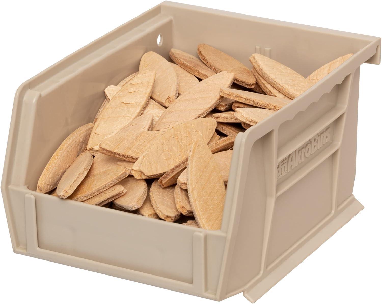 image:imageAkroMils 30210 AkroBins Plastic Storage Bins SpaceSaving Stackable Bins for Garage Pantry Craft Organization 5 x 4 x 3 Clear 6PackStone
