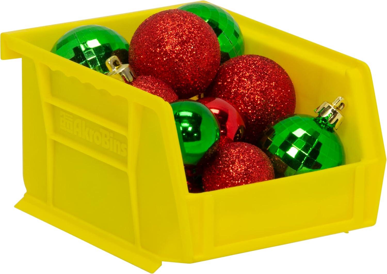image:imageAkroMils 30210 AkroBins Plastic Storage Bins SpaceSaving Stackable Bins for Garage Pantry Craft Organization 5 x 4 x 3 Clear 6PackYellow