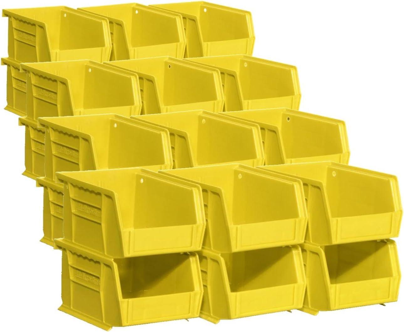 image:imageAkroMils 30210 AkroBins Plastic Storage Bins SpaceSaving Stackable Bins for Garage Pantry Craft Organization 5 x 4 x 3 Clear 6PackYellow