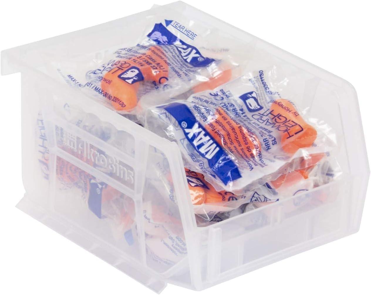 image:imageAkroMils 30210 AkroBins Plastic Storage Bins SpaceSaving Stackable Bins for Garage Pantry Craft Organization 5 x 4 x 3 Yellow 24PackClear