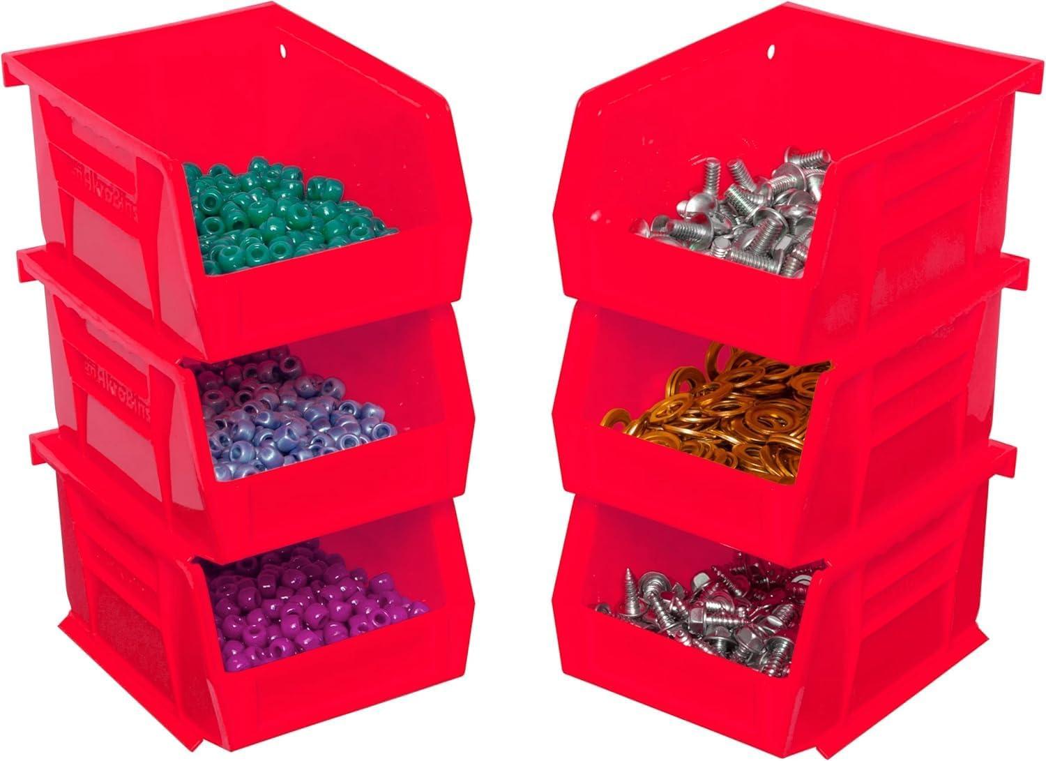 image:imageAkroMils 30210 AkroBins Plastic Storage Bins SpaceSaving Stackable Bins for Garage Pantry Craft Organization 5 x 4 x 3 Yellow 24PackRed