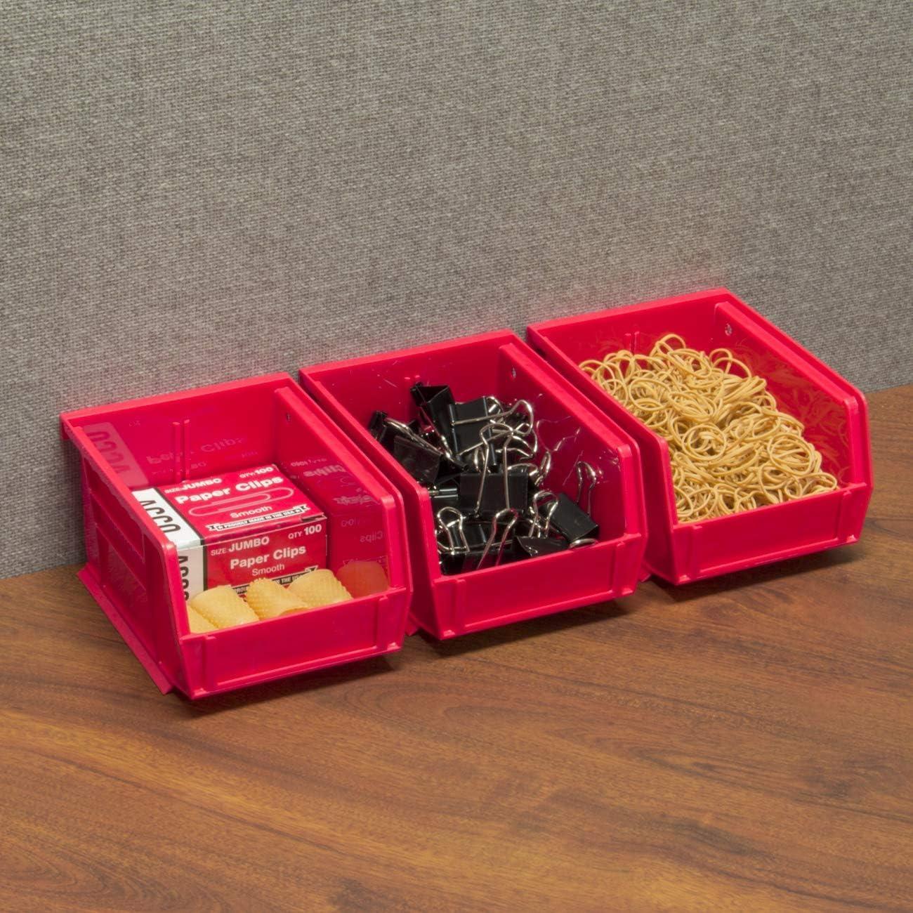 image:imageAkroMils 30210 AkroBins Plastic Storage Bins SpaceSaving Stackable Bins for Garage Pantry Craft Organization 5 x 4 x 3 Yellow 24PackRed