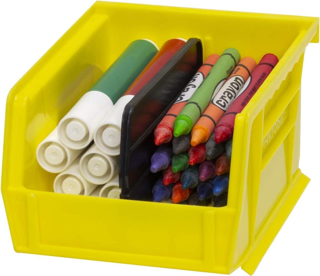 image:imageAkroMils 30210 AkroBins Plastic Storage Bins SpaceSaving Stackable Bins for Garage Pantry Craft Organization 5 x 4 x 3 Yellow 24PackYellow