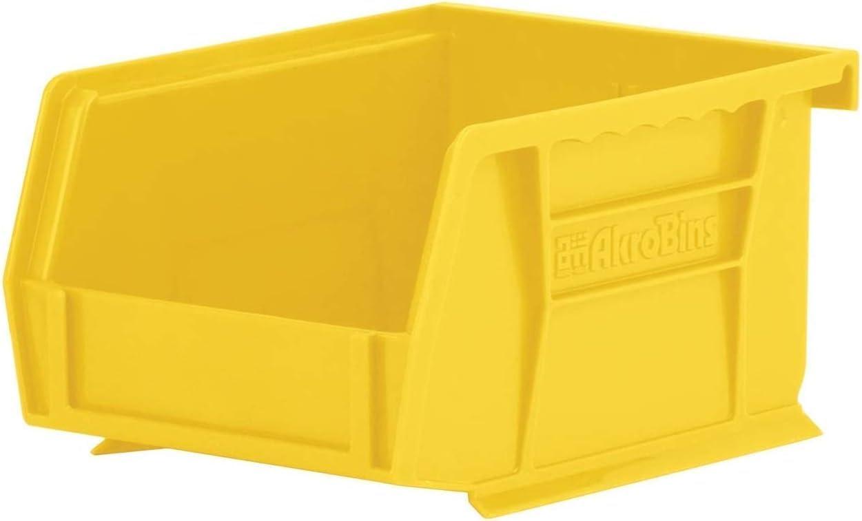 image:imageAkroMils 30210 AkroBins Plastic Storage Bins SpaceSaving Stackable Bins for Garage Pantry Craft Organization 5 x 4 x 3 Yellow 24PackYellow