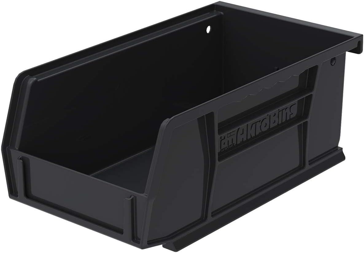 image:imageAkroMils 30220 AkroBins Plastic Storage Bins SpaceSaving Stackable Bins for Garage Pantry Craft Organization 7 x 4 x 3 Blue 24PackBlack