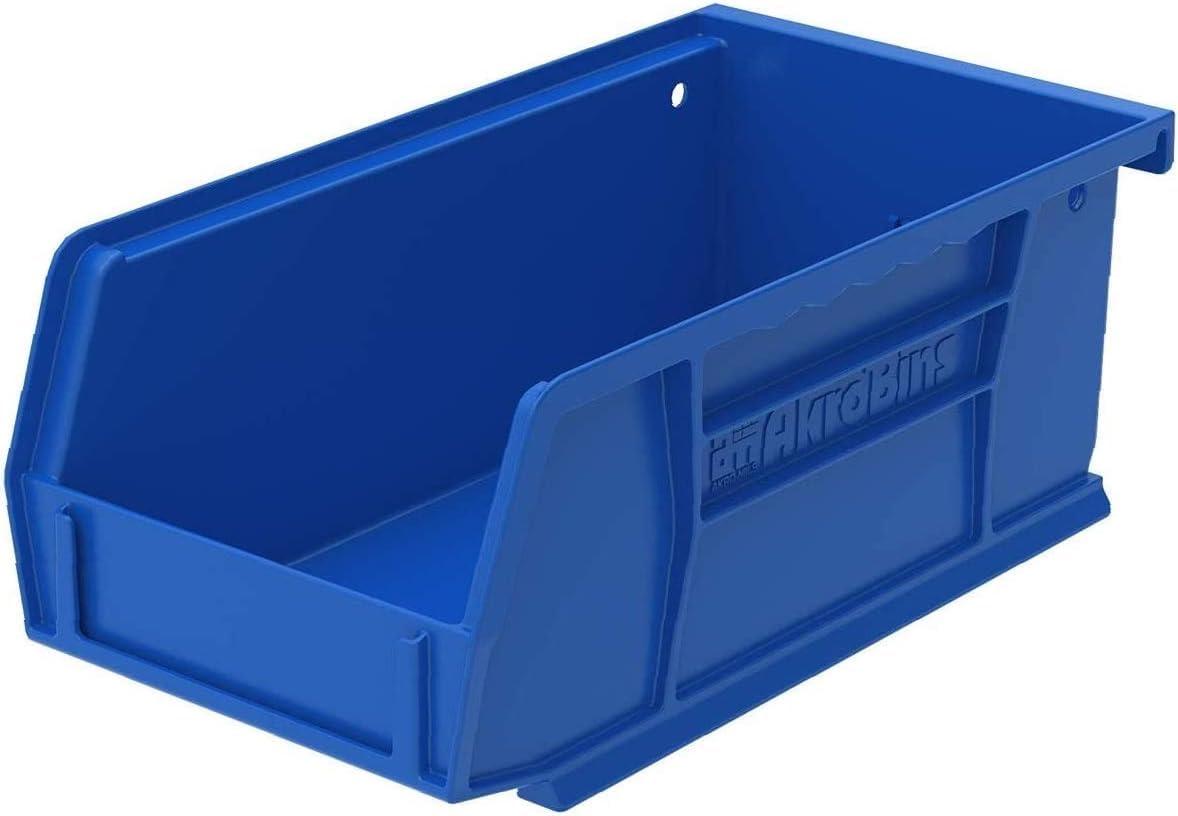 image:imageAkroMils 30220 AkroBins Plastic Storage Bins SpaceSaving Stackable Bins for Garage Pantry Craft Organization 7 x 4 x 3 Blue 24PackBlue