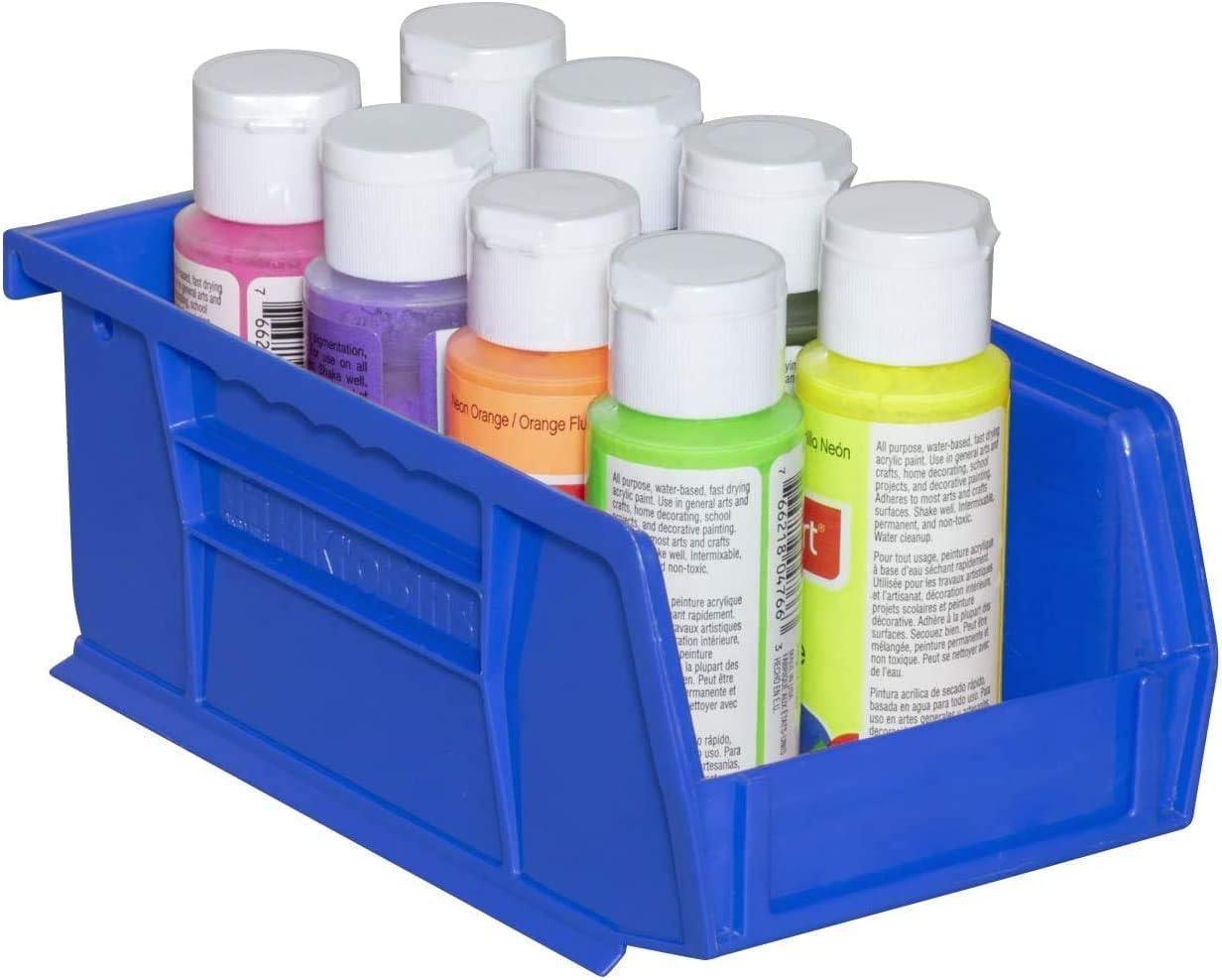 image:imageAkroMils 30220 AkroBins Plastic Storage Bins SpaceSaving Stackable Bins for Garage Pantry Craft Organization 7 x 4 x 3 Blue 24PackBlue