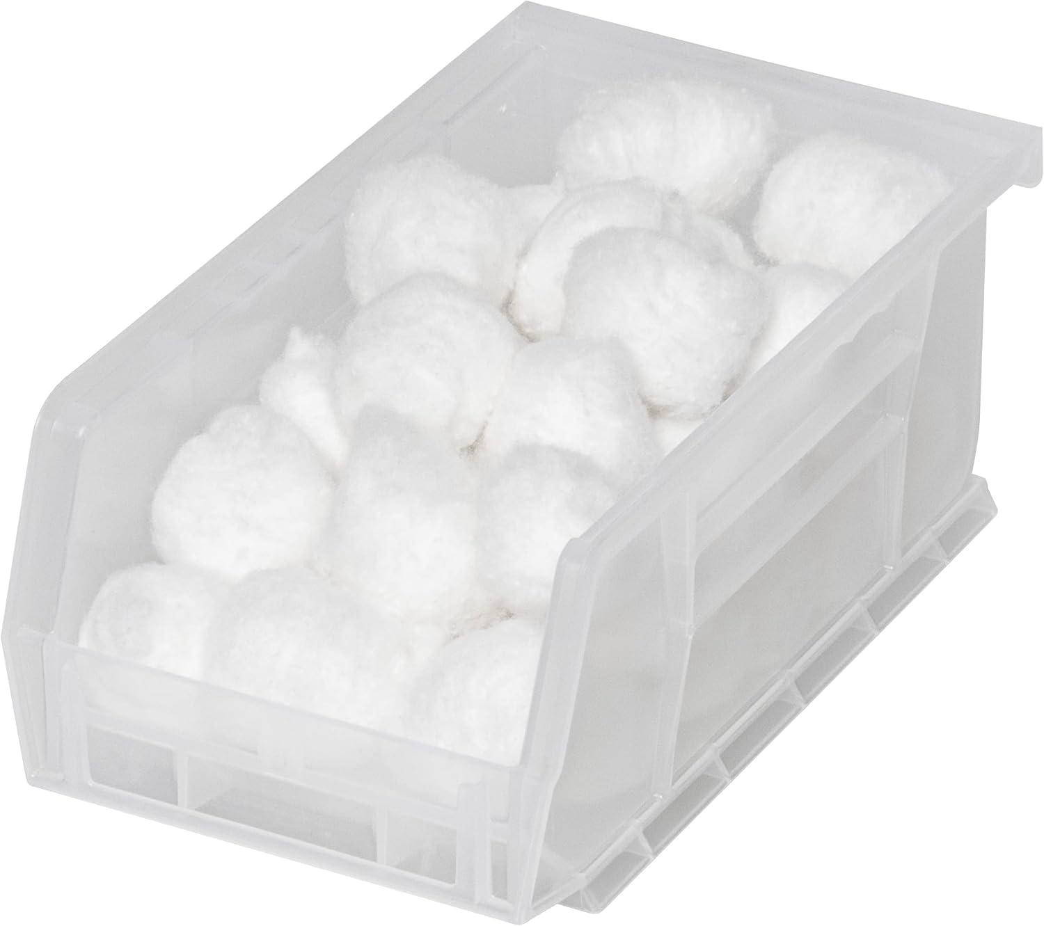 image:imageAkroMils 30220 AkroBins Plastic Storage Bins SpaceSaving Stackable Bins for Garage Pantry Craft Organization 7 x 4 x 3 Blue 24PackClear