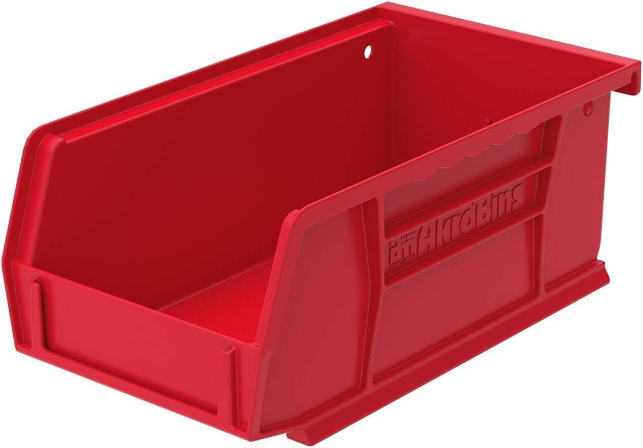 image:imageAkroMils 30220 AkroBins Plastic Storage Bins SpaceSaving Stackable Bins for Garage Pantry Craft Organization 7 x 4 x 3 Blue 24PackRed