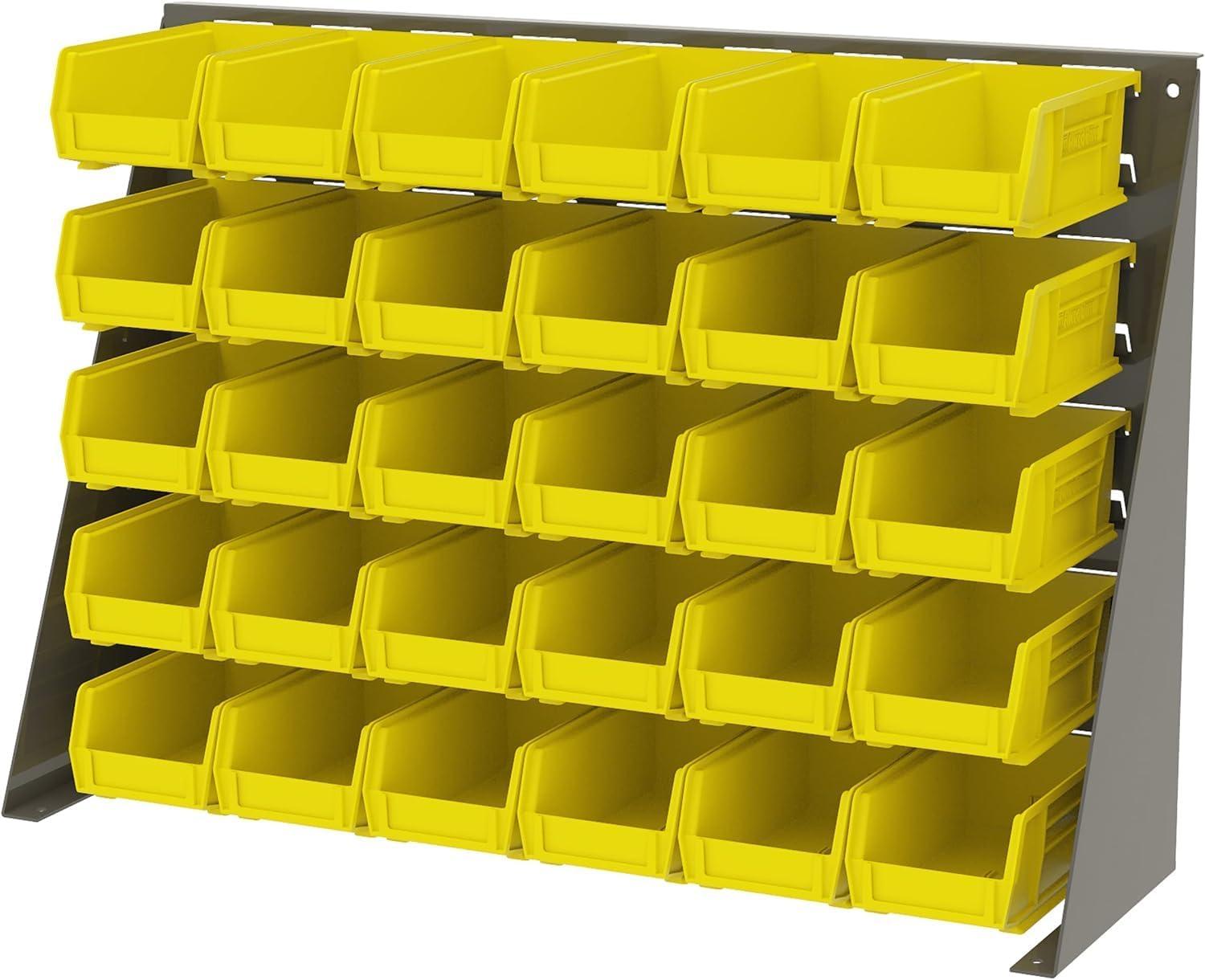 image:imageAkroMils 30220 AkroBins Plastic Storage Bins SpaceSaving Stackable Bins for Garage Pantry Craft Organization 7 x 4 x 3 Blue 24PackYellow