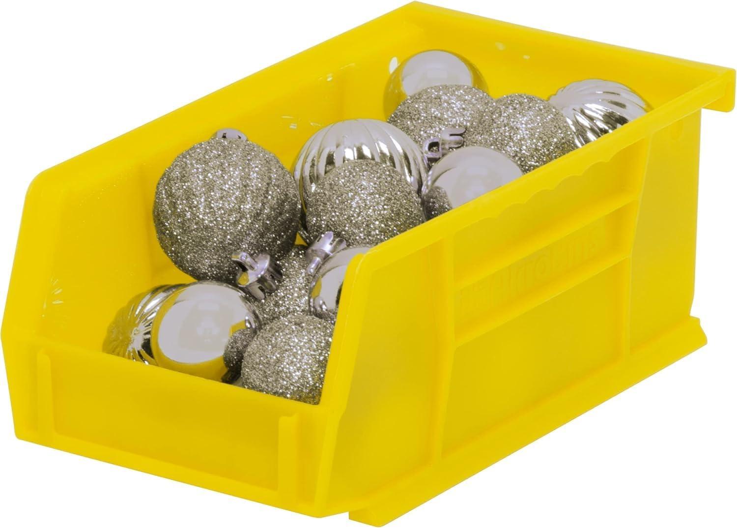 image:imageAkroMils 30220 AkroBins Plastic Storage Bins SpaceSaving Stackable Bins for Garage Pantry Craft Organization 7 x 4 x 3 Blue 24PackYellow