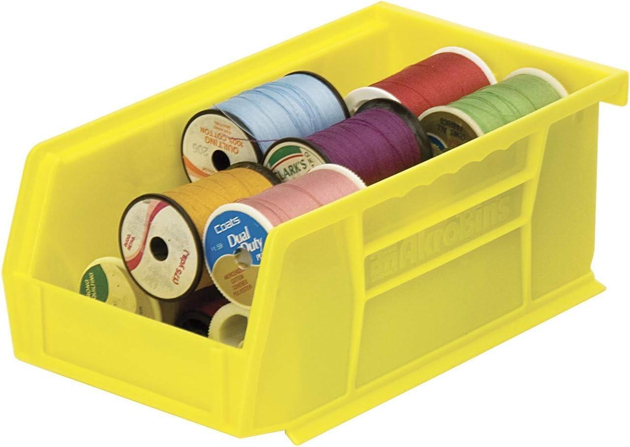 image:imageAkroMils 30220 AkroBins Plastic Storage Bins SpaceSaving Stackable Bins for Garage Pantry Craft Organization 7 x 4 x 3 Blue 24PackYellow