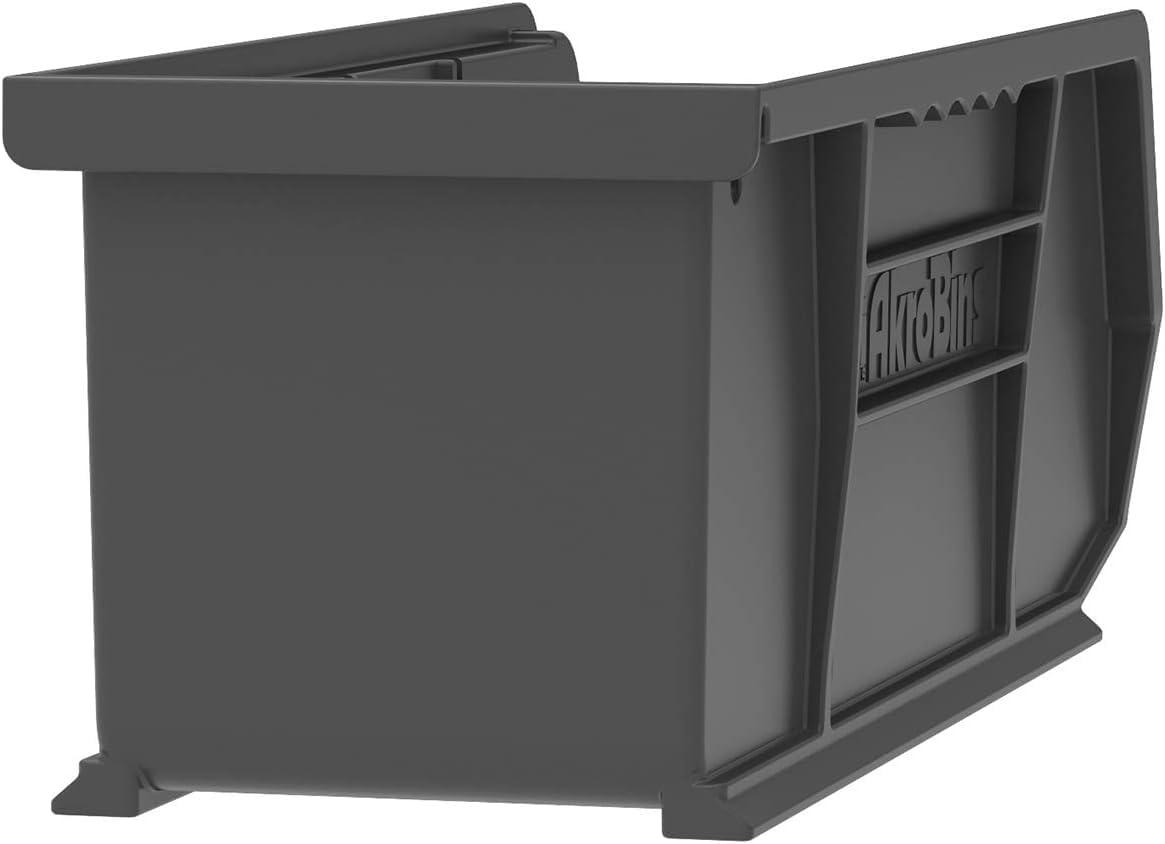 image:imageAkroMils 30224 AkroBins Plastic Storage Bins SpaceSaving Stackable Bins for Garage Pantry Craft Organization 11 L x 4 W x 4 H Blue 12PackBlack