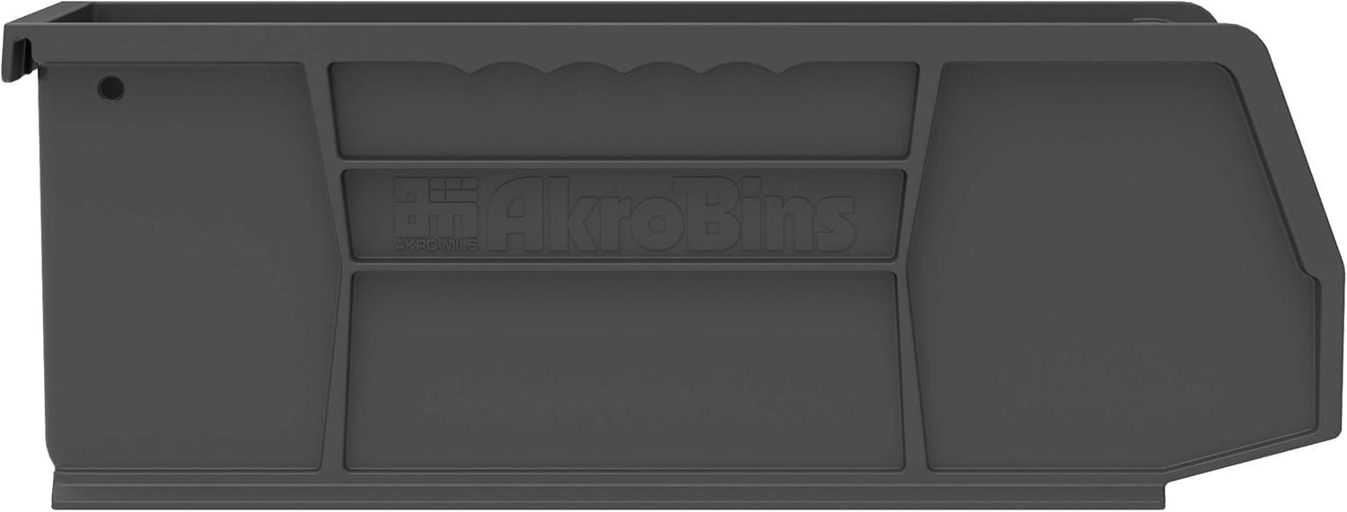 image:imageAkroMils 30224 AkroBins Plastic Storage Bins SpaceSaving Stackable Bins for Garage Pantry Craft Organization 11 L x 4 W x 4 H Blue 12PackBlack