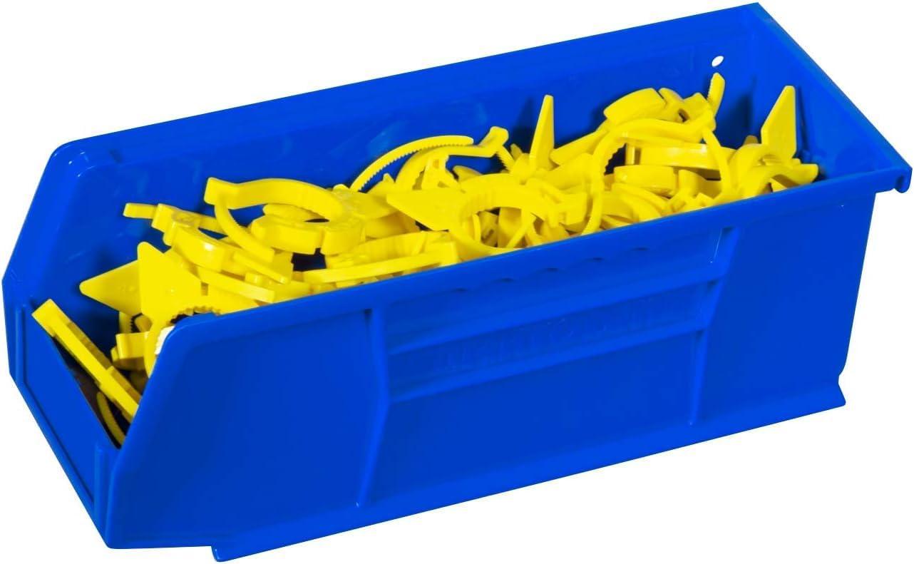 image:imageAkroMils 30224 AkroBins Plastic Storage Bins SpaceSaving Stackable Bins for Garage Pantry Craft Organization 11 L x 4 W x 4 H Blue 12PackBlue