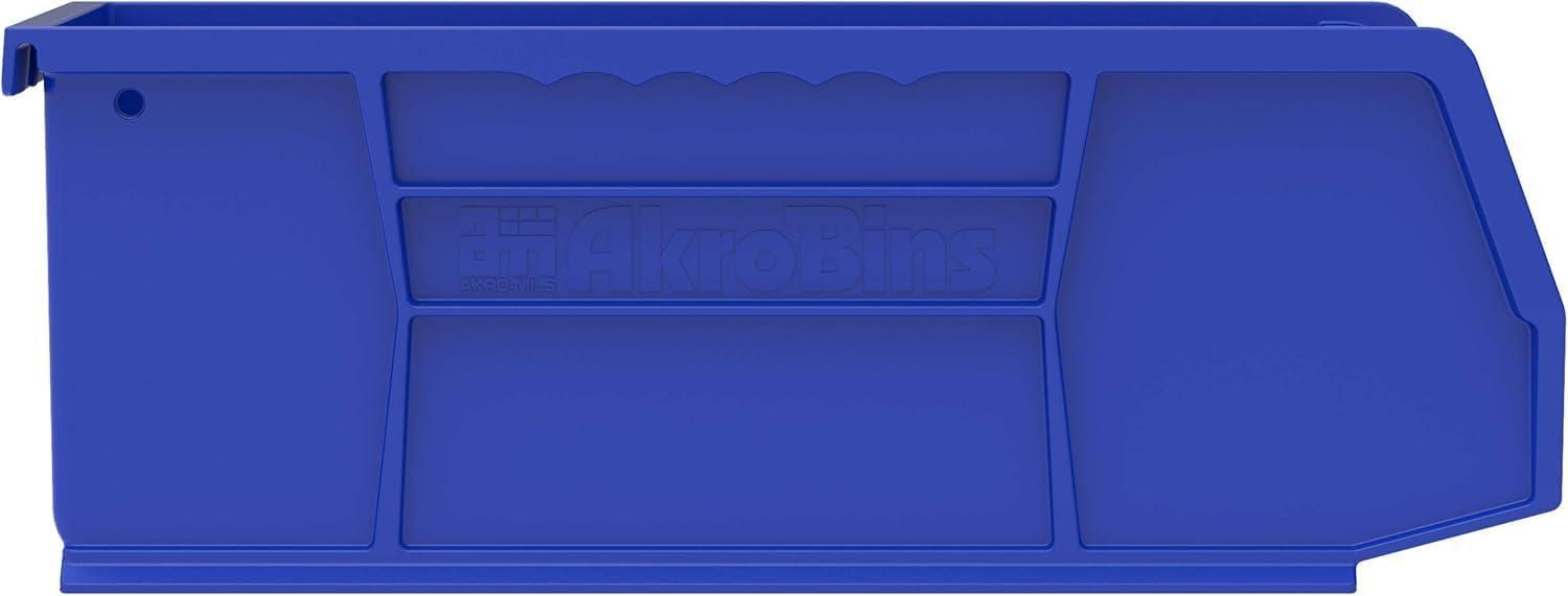 image:imageAkroMils 30224 AkroBins Plastic Storage Bins SpaceSaving Stackable Bins for Garage Pantry Craft Organization 11 L x 4 W x 4 H Blue 12PackBlue