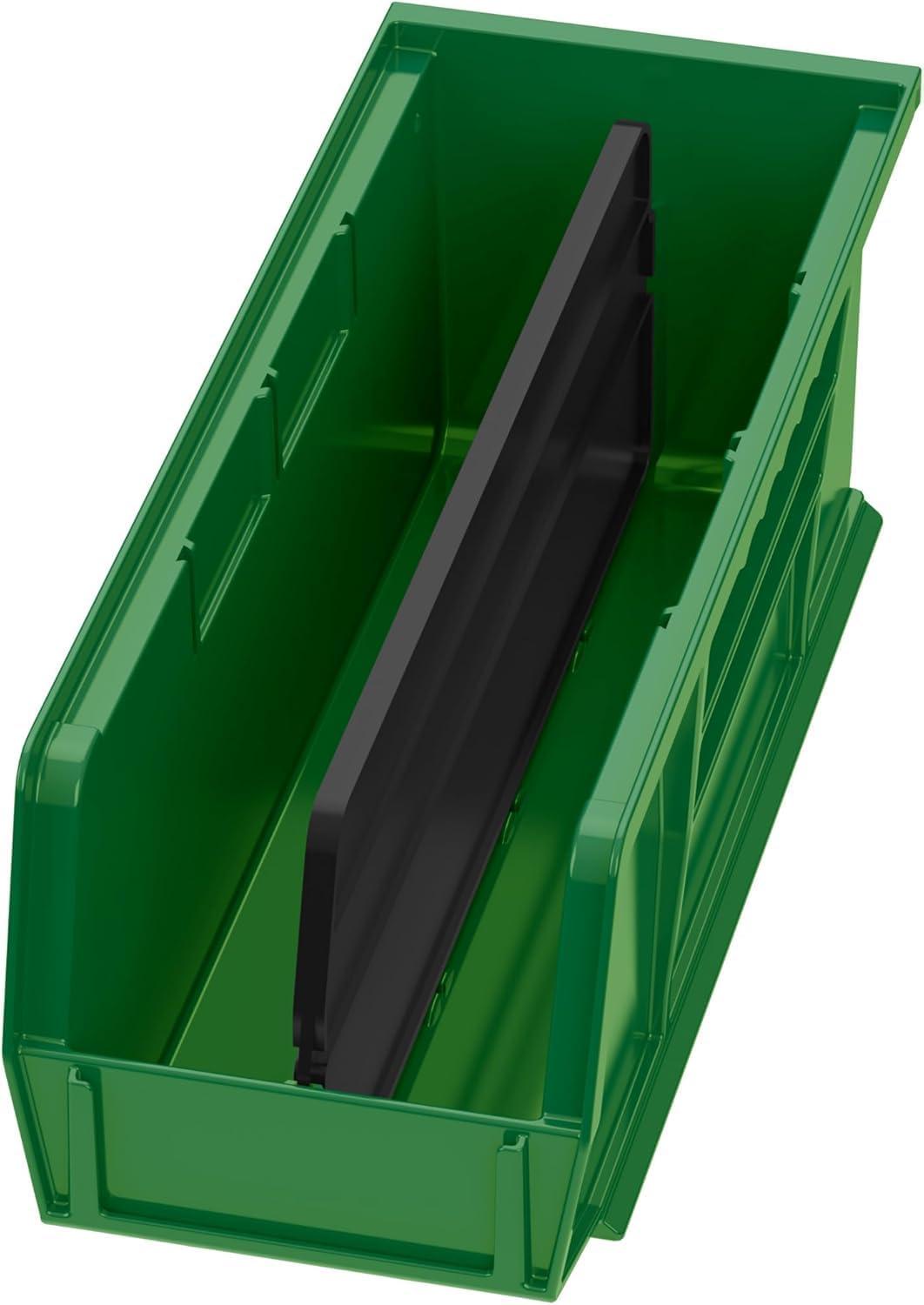 image:imageAkroMils 30224 AkroBins Plastic Storage Bins SpaceSaving Stackable Bins for Garage Pantry Craft Organization 11 L x 4 W x 4 H Blue 12PackGreen