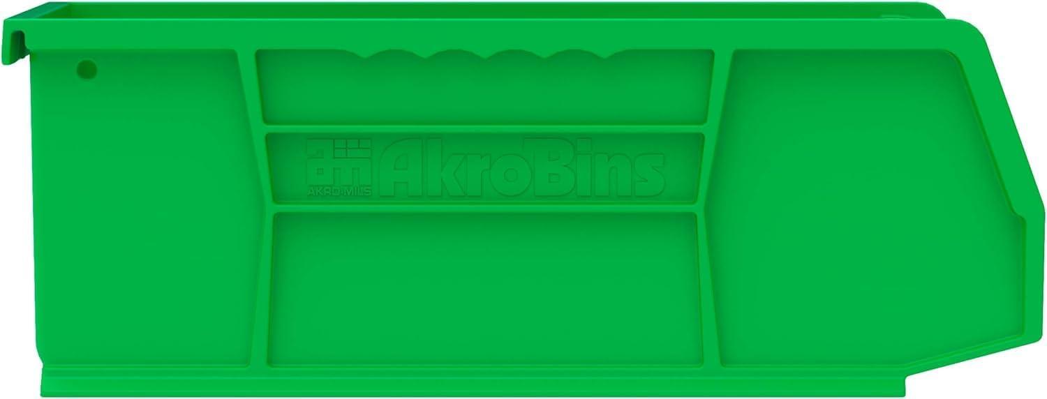 image:imageAkroMils 30224 AkroBins Plastic Storage Bins SpaceSaving Stackable Bins for Garage Pantry Craft Organization 11 L x 4 W x 4 H Blue 12PackGreen