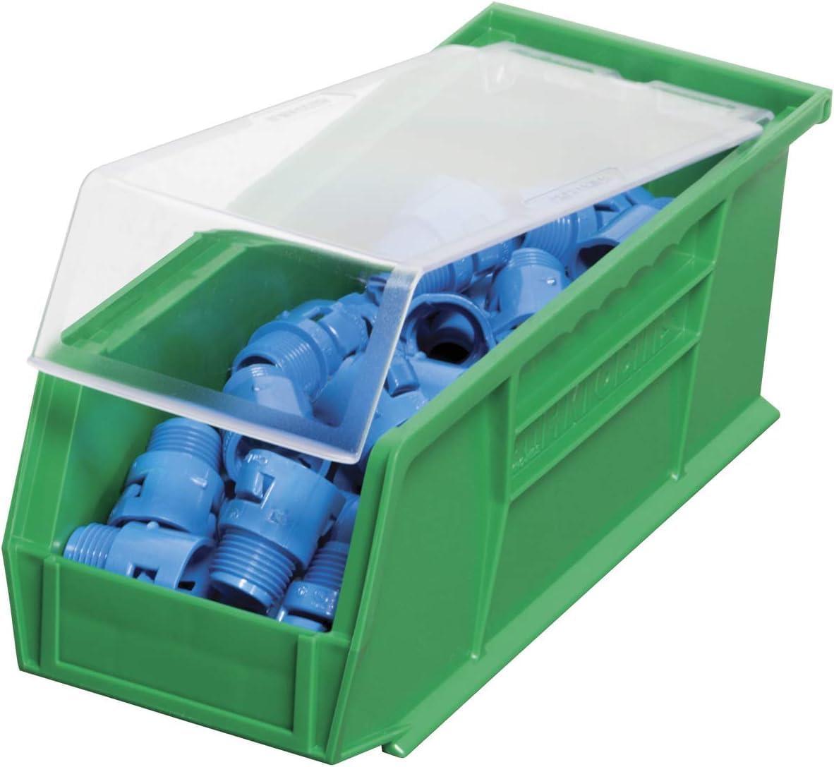 image:imageAkroMils 30224 AkroBins Plastic Storage Bins SpaceSaving Stackable Bins for Garage Pantry Craft Organization 11 L x 4 W x 4 H Blue 12PackGreen