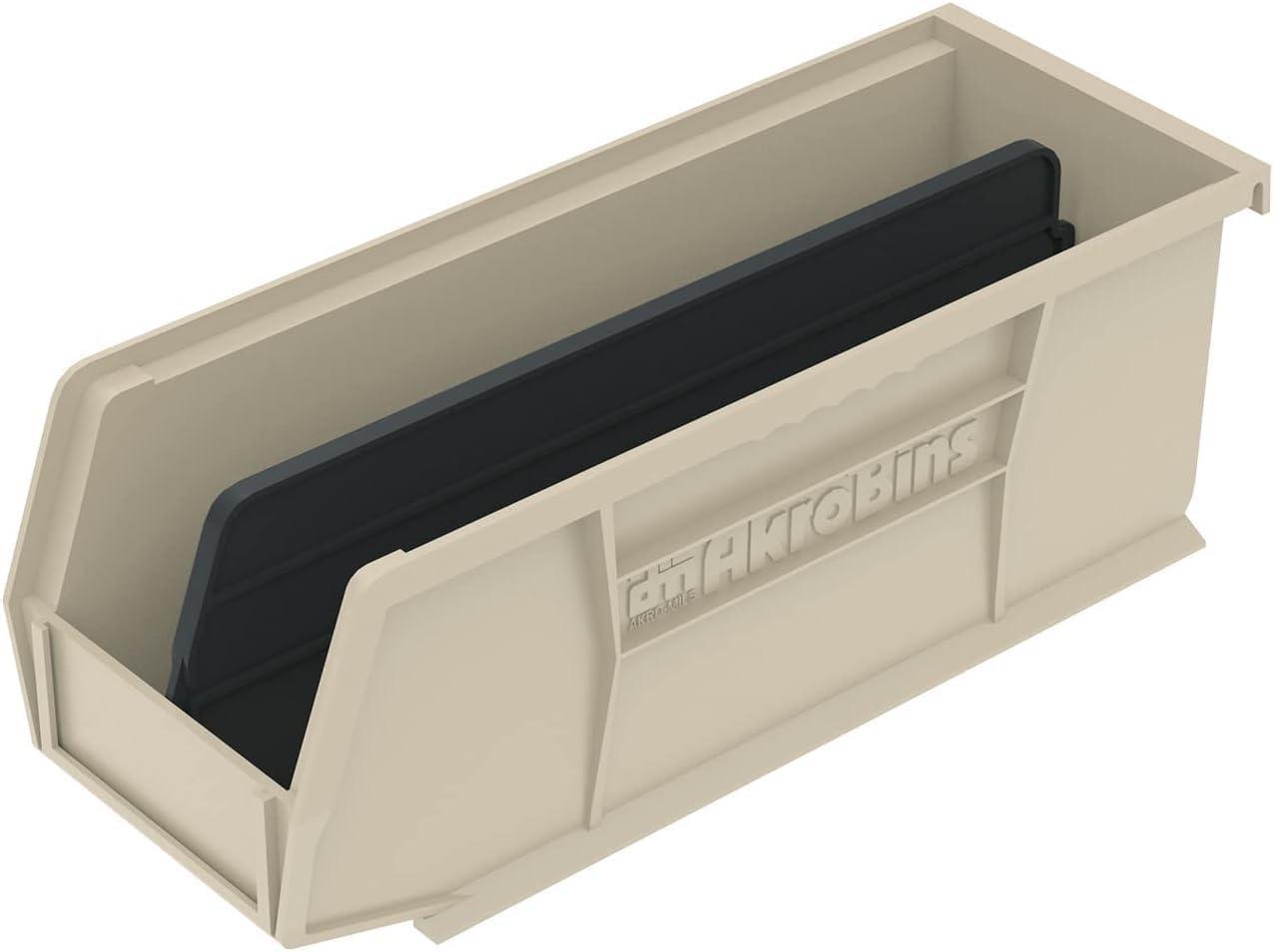 image:imageAkroMils 30224 AkroBins Plastic Storage Bins SpaceSaving Stackable Bins for Garage Pantry Craft Organization 11 L x 4 W x 4 H Blue 12PackStone