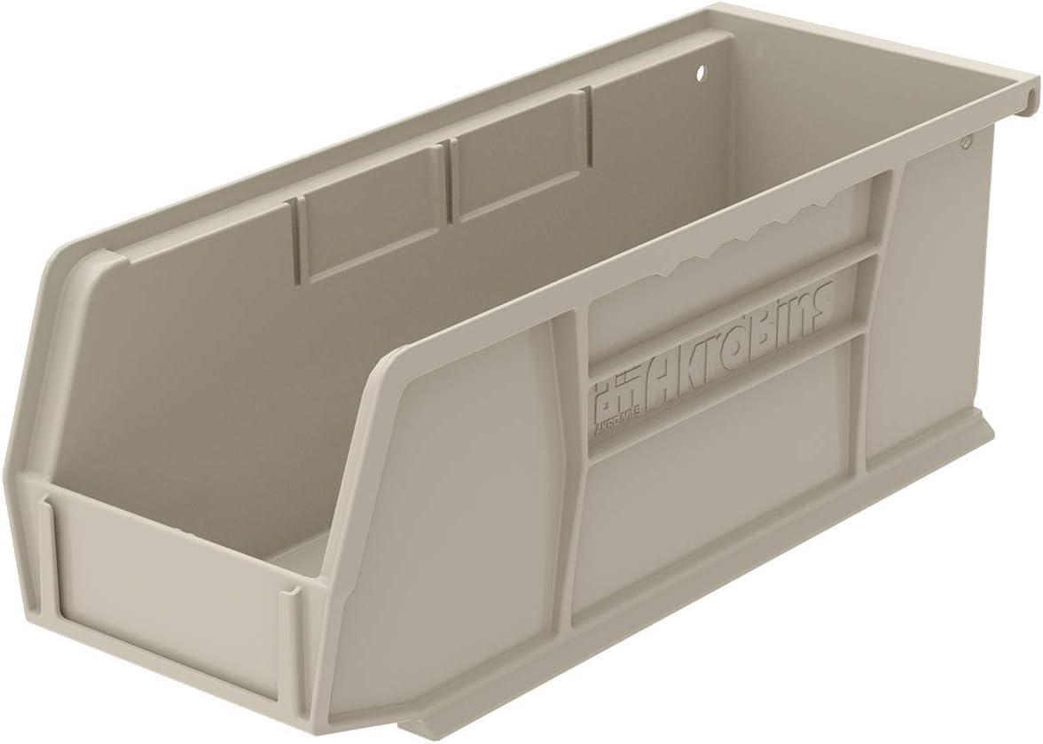 image:imageAkroMils 30224 AkroBins Plastic Storage Bins SpaceSaving Stackable Bins for Garage Pantry Craft Organization 11 L x 4 W x 4 H Blue 12PackStone