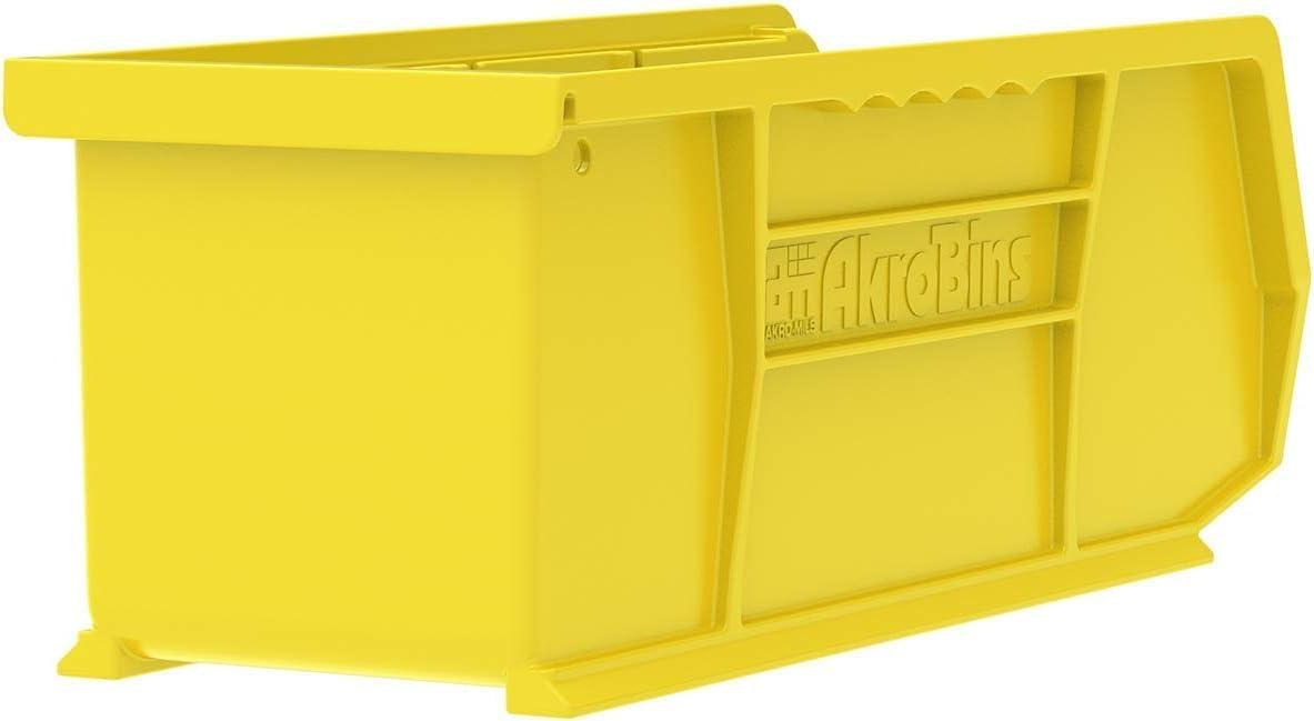 image:imageAkroMils 30224 AkroBins Plastic Storage Bins SpaceSaving Stackable Bins for Garage Pantry Craft Organization 11 L x 4 W x 4 H Blue 12PackYellow