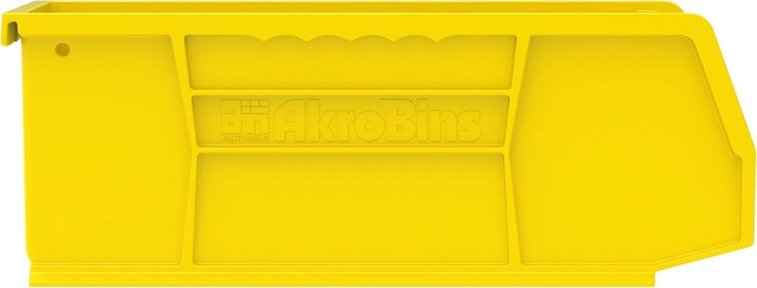image:imageAkroMils 30224 AkroBins Plastic Storage Bins SpaceSaving Stackable Bins for Garage Pantry Craft Organization 11 L x 4 W x 4 H Blue 12PackYellow