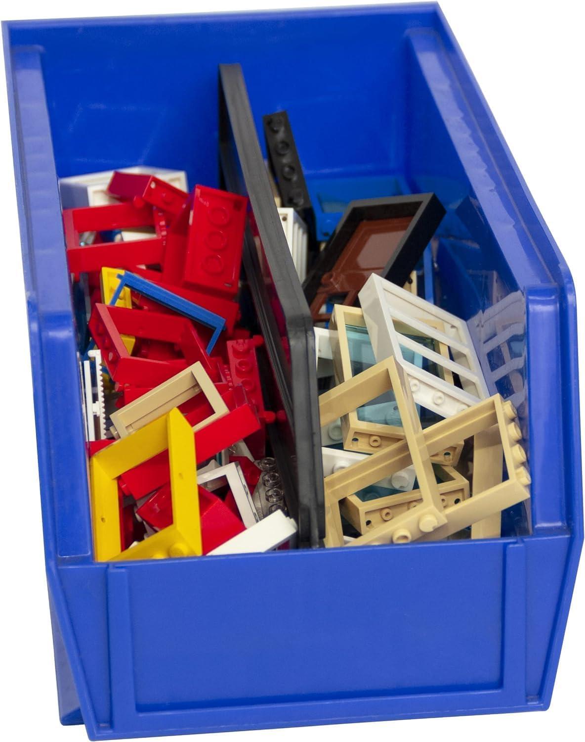 image:imageAkroMils 30230 AkroBins Plastic Storage Bins SpaceSaving Stackable Bins for Garage Pantry Craft Organization 105 L x 55 W x 5H Blue 12PackBlue