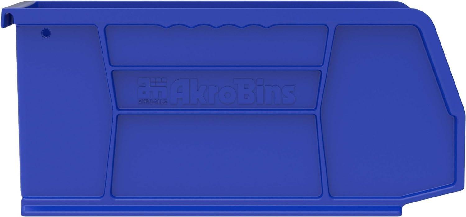 image:imageAkroMils 30230 AkroBins Plastic Storage Bins SpaceSaving Stackable Bins for Garage Pantry Craft Organization 105 L x 55 W x 5H Blue 12PackBlue