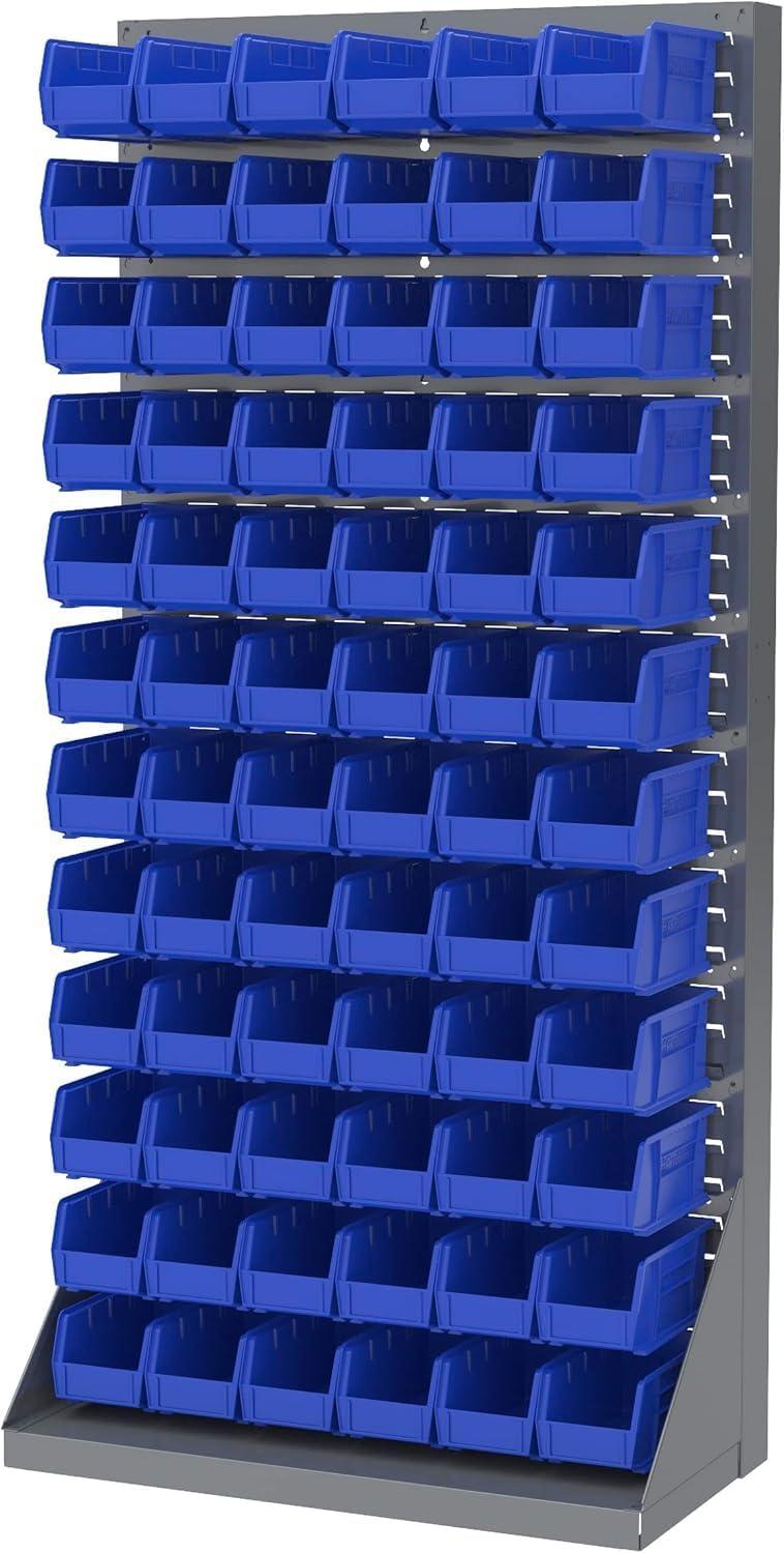 image:imageAkroMils 30230 AkroBins Plastic Storage Bins SpaceSaving Stackable Bins for Garage Pantry Craft Organization 105 L x 55 W x 5H Blue 12PackBlue
