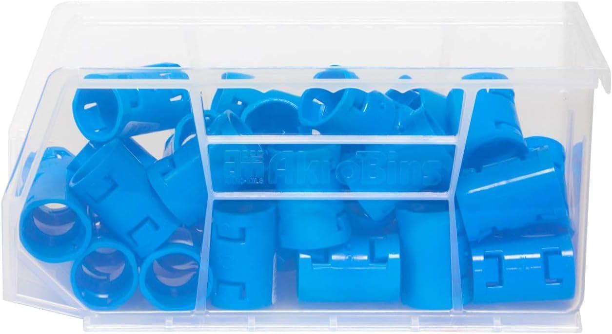 image:imageAkroMils 30230 AkroBins Plastic Storage Bins SpaceSaving Stackable Bins for Garage Pantry Craft Organization 105 L x 55 W x 5H Blue 12PackClear