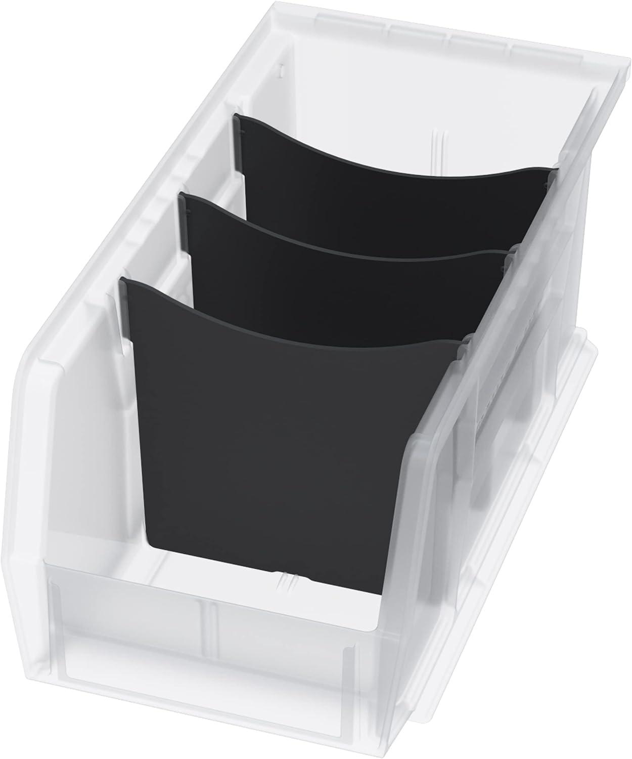 image:imageAkroMils 30230 AkroBins Plastic Storage Bins SpaceSaving Stackable Bins for Garage Pantry Craft Organization 105 L x 55 W x 5H Blue 12PackClear