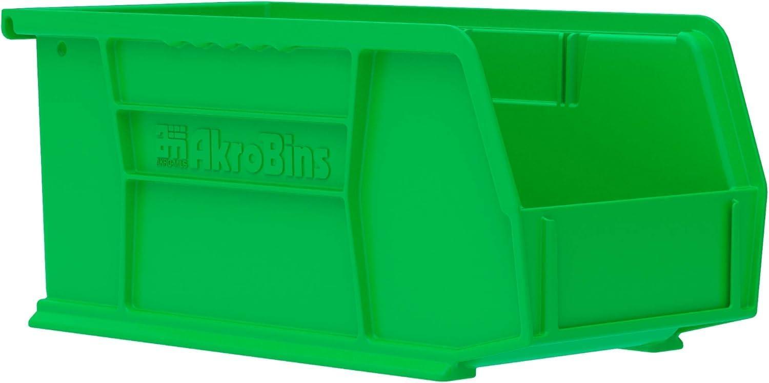 image:imageAkroMils 30230 AkroBins Plastic Storage Bins SpaceSaving Stackable Bins for Garage Pantry Craft Organization 105 L x 55 W x 5H Blue 12PackGreen
