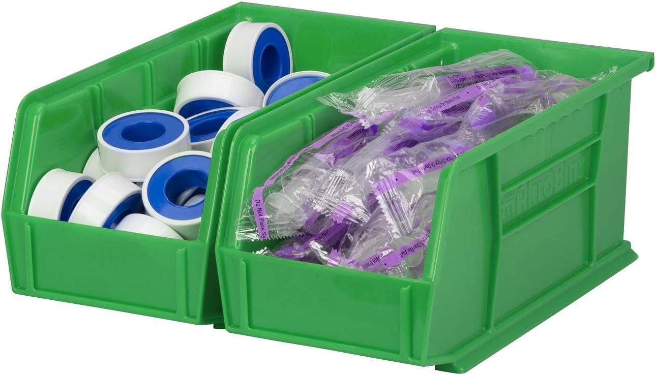 image:imageAkroMils 30230 AkroBins Plastic Storage Bins SpaceSaving Stackable Bins for Garage Pantry Craft Organization 105 L x 55 W x 5H Blue 12PackGreen