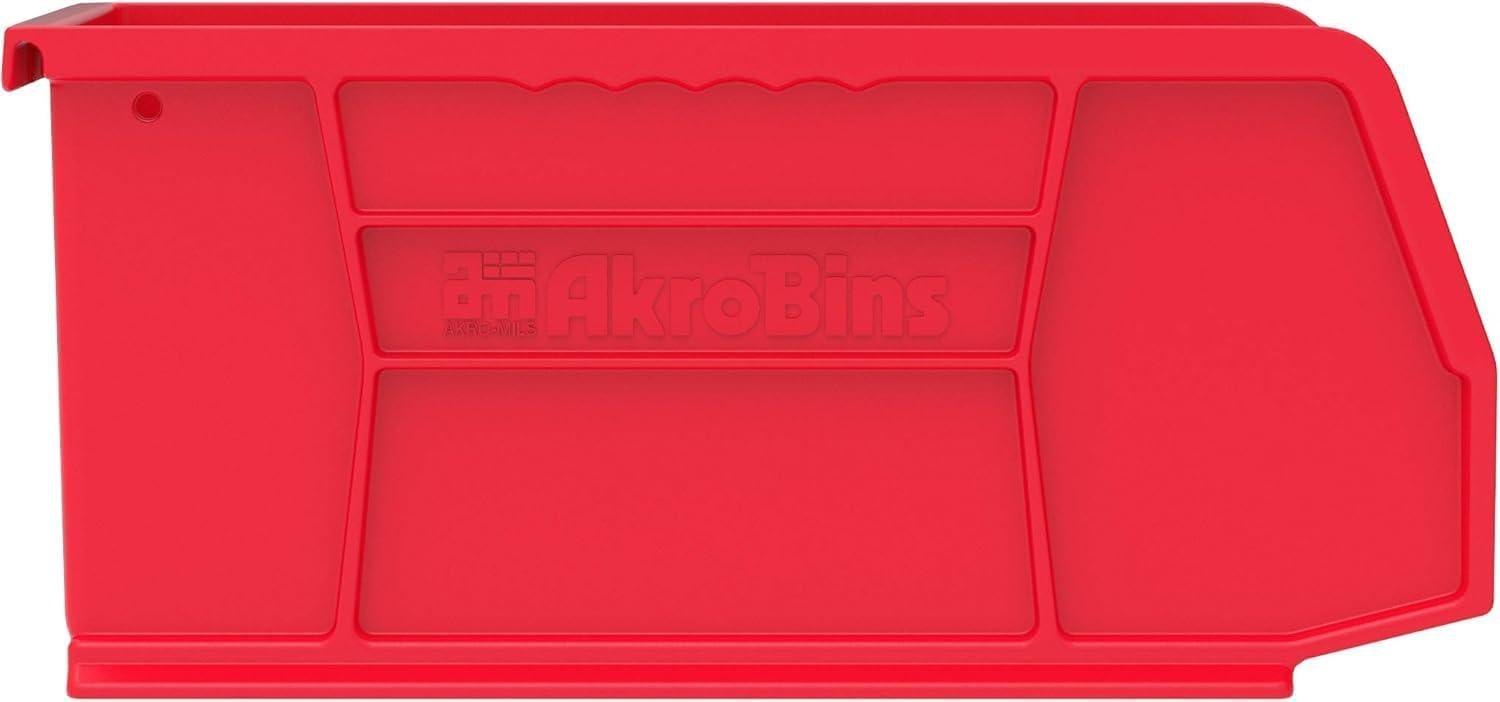 image:imageAkroMils 30230 AkroBins Plastic Storage Bins SpaceSaving Stackable Bins for Garage Pantry Craft Organization 105 L x 55 W x 5H Blue 12PackRed