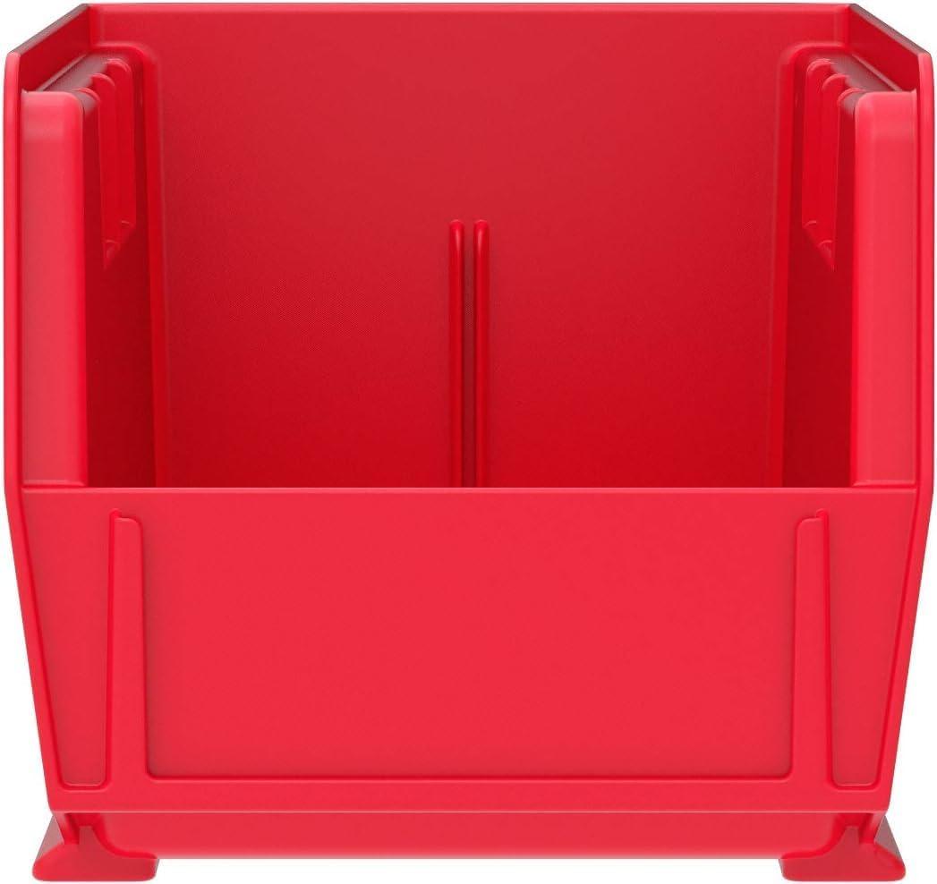 image:imageAkroMils 30230 AkroBins Plastic Storage Bins SpaceSaving Stackable Bins for Garage Pantry Craft Organization 105 L x 55 W x 5H Blue 12PackRed