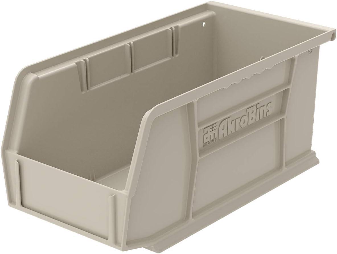 image:imageAkroMils 30230 AkroBins Plastic Storage Bins SpaceSaving Stackable Bins for Garage Pantry Craft Organization 105 L x 55 W x 5H Blue 12PackStone