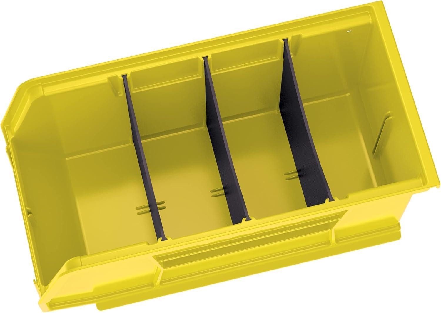 image:imageAkroMils 30230 AkroBins Plastic Storage Bins SpaceSaving Stackable Bins for Garage Pantry Craft Organization 105 L x 55 W x 5H Blue 12PackYellow