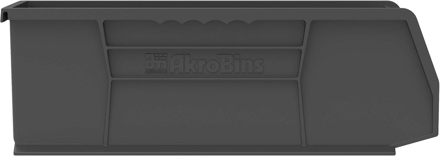 image:imageAkroMils 30234 AkroBins Plastic Storage Bins SpaceSaving Stackable Bins for Garage Pantry Craft Organization 15 x 5 x 5 Black 12PackBlack