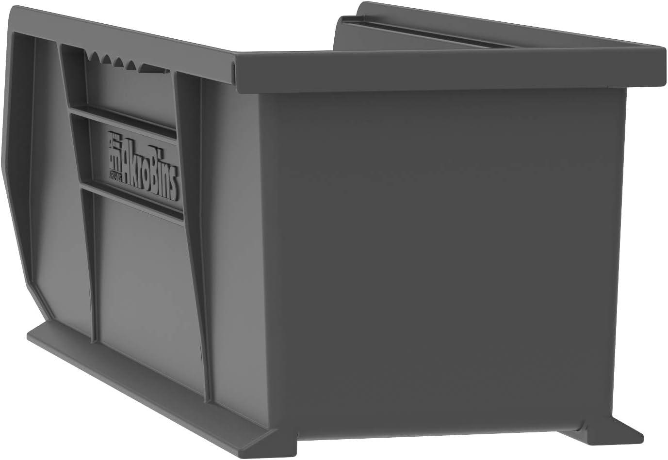 image:imageAkroMils 30234 AkroBins Plastic Storage Bins SpaceSaving Stackable Bins for Garage Pantry Craft Organization 15 x 5 x 5 Black 12PackBlack