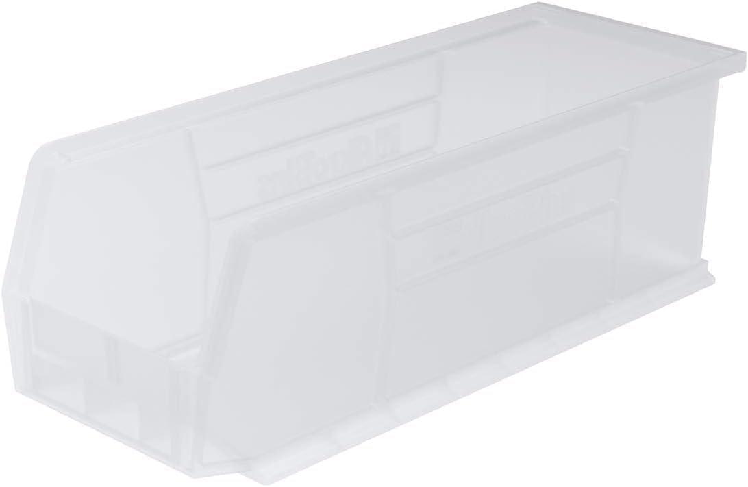 image:imageAkroMils 30234 AkroBins Plastic Storage Bins SpaceSaving Stackable Bins for Garage Pantry Craft Organization 15 x 5 x 5 Black 12PackClear