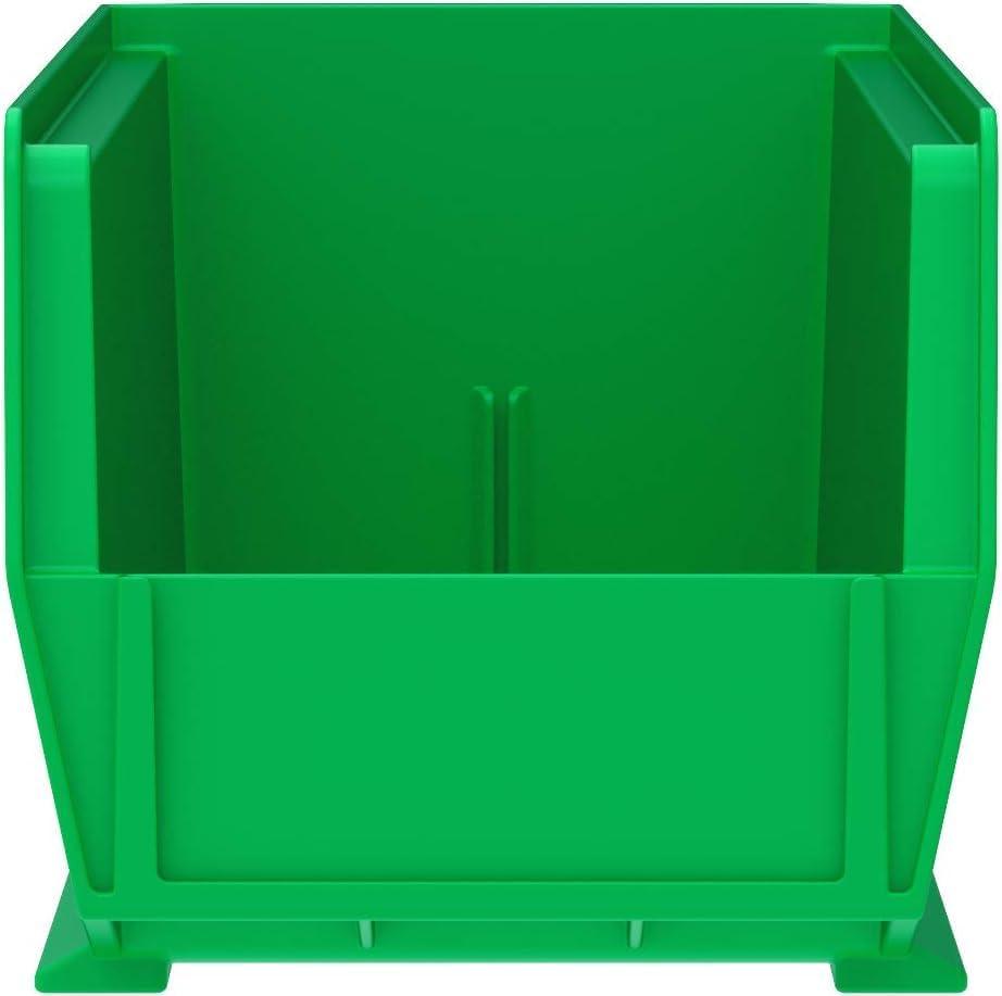 image:imageAkroMils 30234 AkroBins Plastic Storage Bins SpaceSaving Stackable Bins for Garage Pantry Craft Organization 15 x 5 x 5 Black 12PackGreen