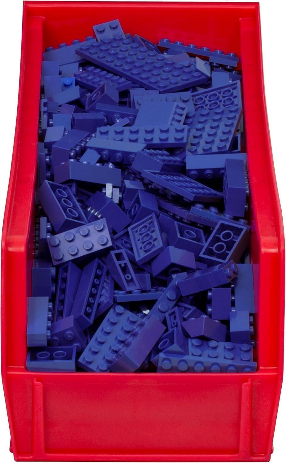 image:imageAkroMils 30234 AkroBins Plastic Storage Bins SpaceSaving Stackable Bins for Garage Pantry Craft Organization 15 x 5 x 5 Black 12PackRed