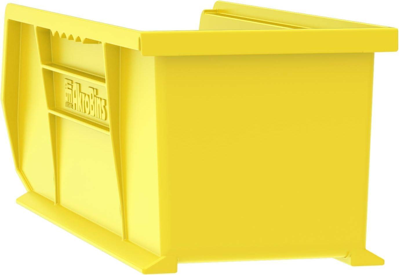 image:imageAkroMils 30234 AkroBins Plastic Storage Bins SpaceSaving Stackable Bins for Garage Pantry Craft Organization 15 x 5 x 5 Black 12PackYellow