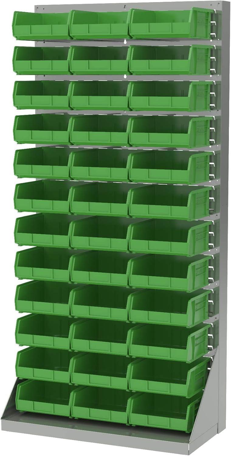 image:imageAkroMils 30235 AkroBins Plastic Storage Bins SpaceSaving Stackable Bins for Garage Pantry Craft Organization 11 x 11 x 5 Blue 6PackBlack