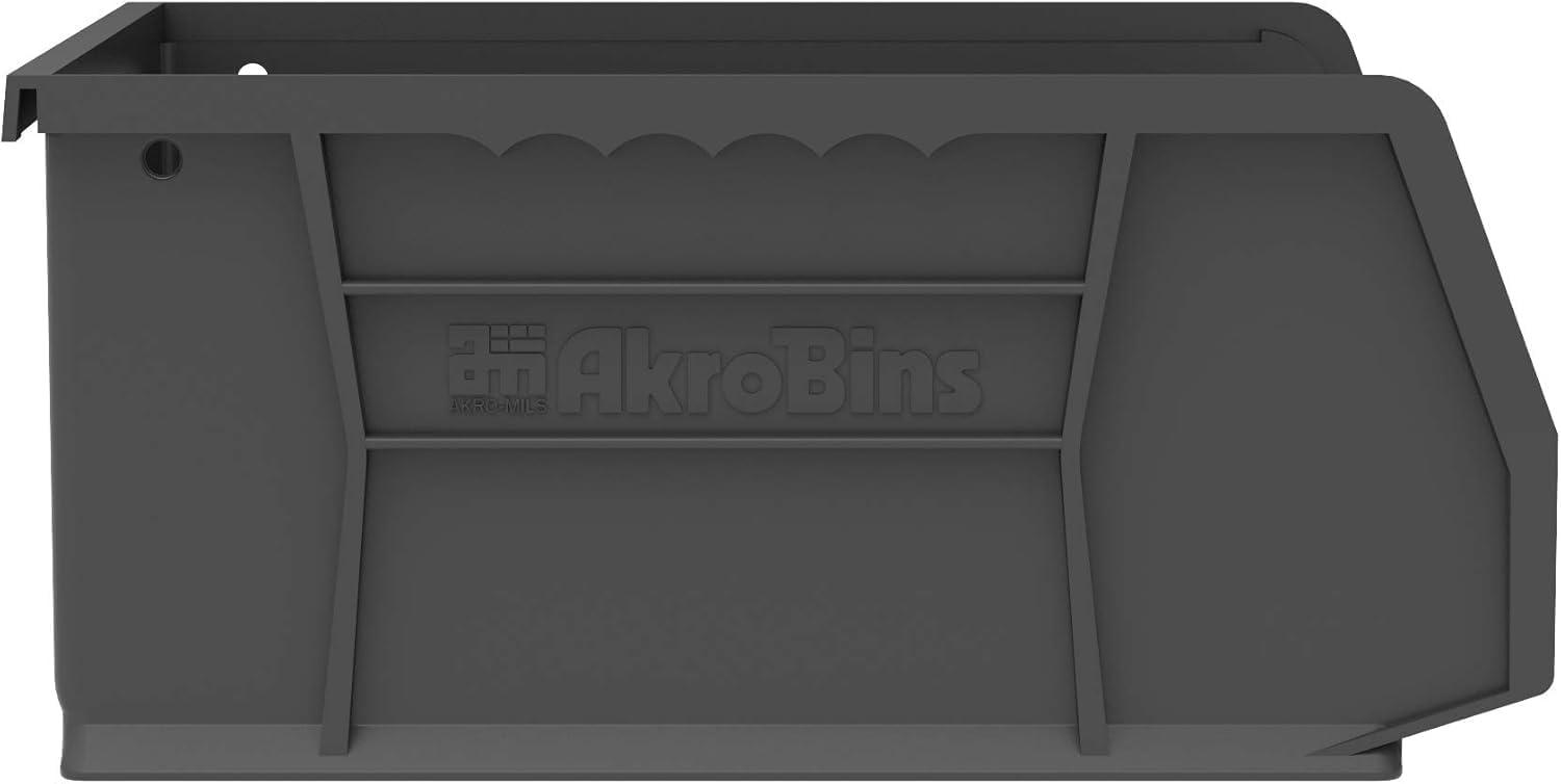 image:imageAkroMils 30235 AkroBins Plastic Storage Bins SpaceSaving Stackable Bins for Garage Pantry Craft Organization 11 x 11 x 5 Blue 6PackBlack