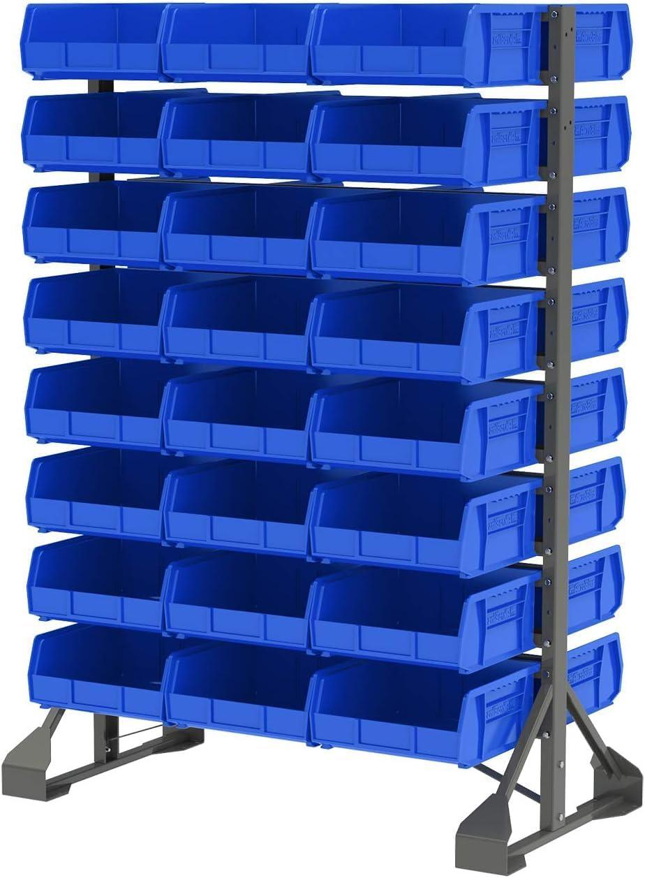 image:imageAkroMils 30235 AkroBins Plastic Storage Bins SpaceSaving Stackable Bins for Garage Pantry Craft Organization 11 x 11 x 5 Blue 6PackBlack